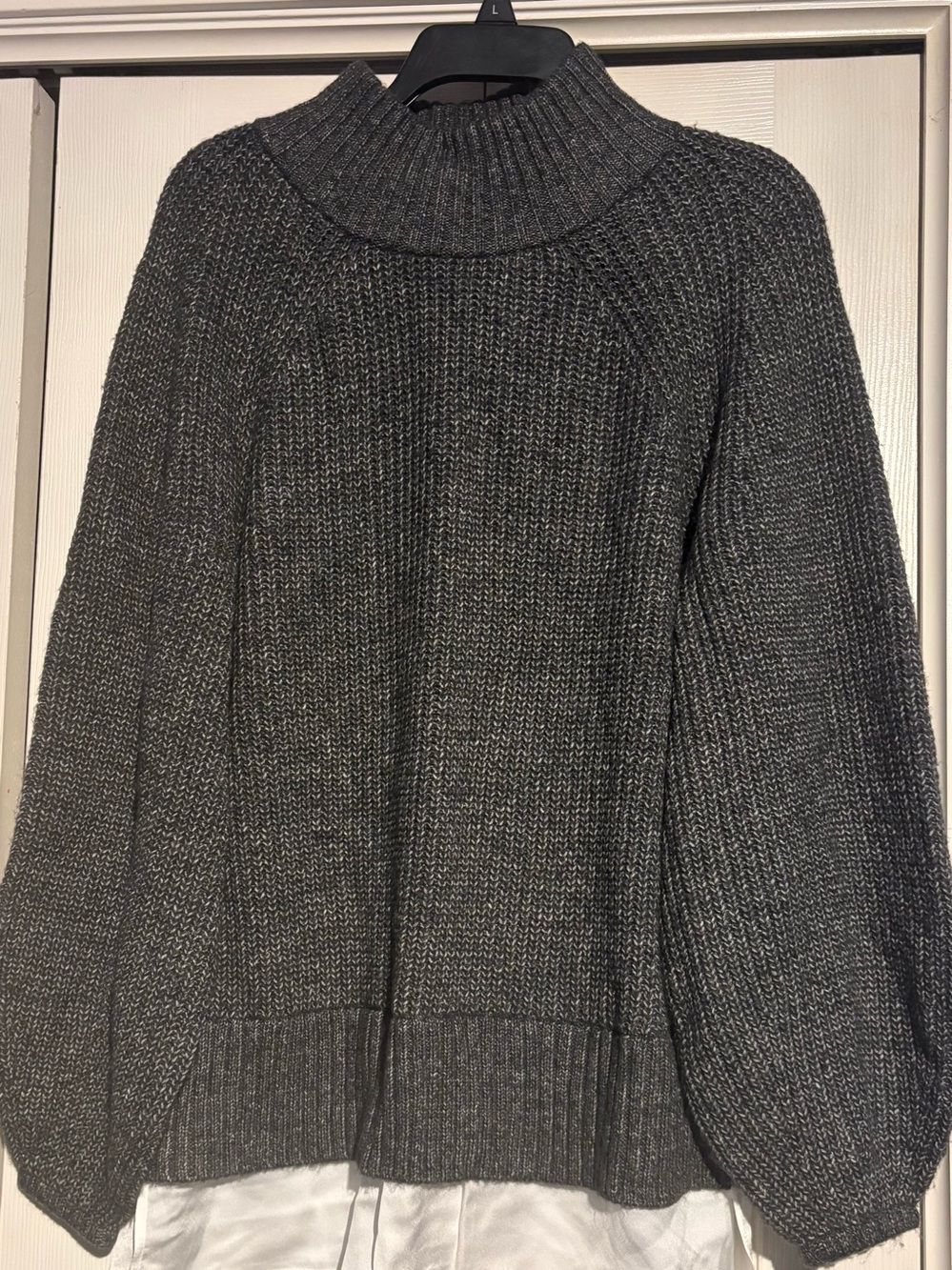 Ann Taylor Charcoal Ribbed Turtleneck Sweater